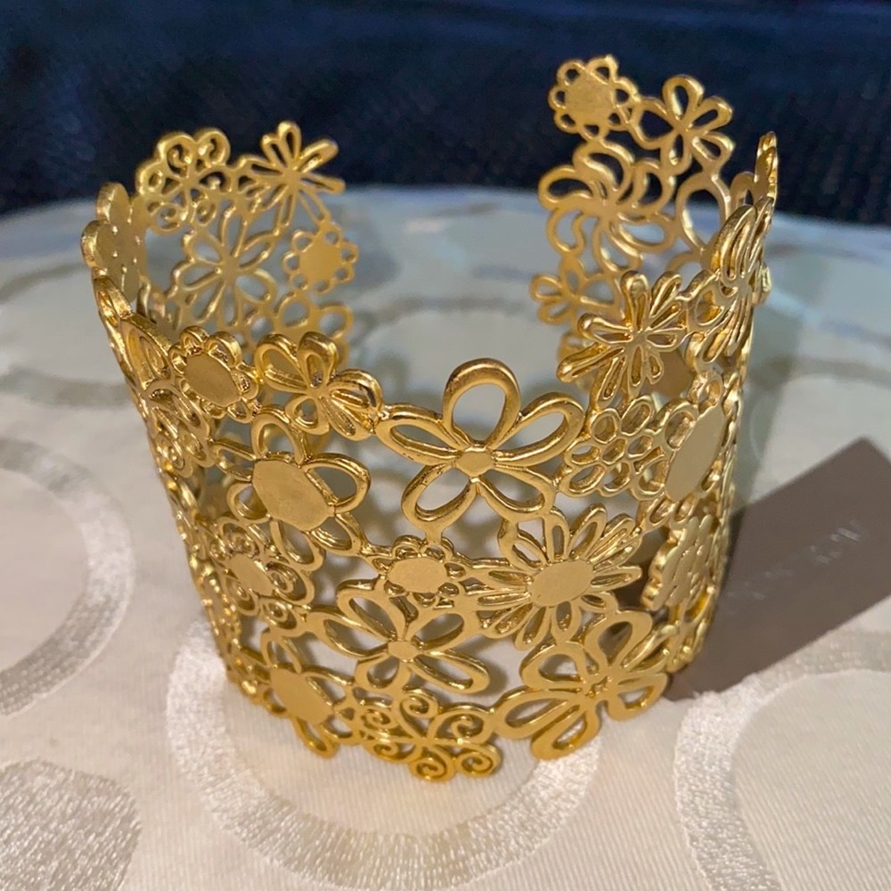 Gold over sterling silver, handcrafted bangle.